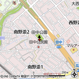 田中公園トイレ周辺の地図