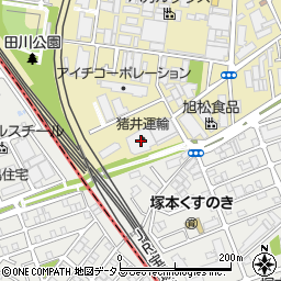 猪井運輸塚本倉庫周辺の地図