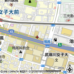 武庫川学院　発達臨床心理学研究所周辺の地図