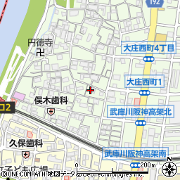 兵庫県尼崎市大庄西町1丁目17周辺の地図