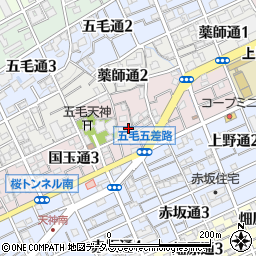 兵庫県神戸市灘区国玉通周辺の地図