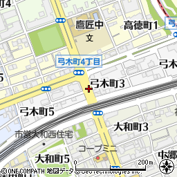 兵庫県神戸市灘区弓木町3丁目周辺の地図