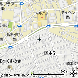 大阪府大阪市淀川区塚本5丁目11周辺の地図