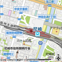 ミスタードーナツ阪神尼崎ショップ周辺の地図
