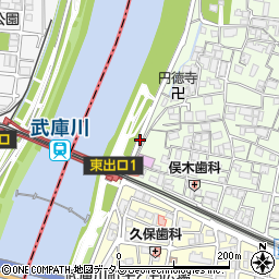 兵庫県尼崎市大庄西町1丁目42周辺の地図