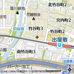 兵庫県尼崎市竹谷町3丁目147周辺の地図