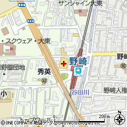 ダイソーグルメシティ野崎店周辺の地図
