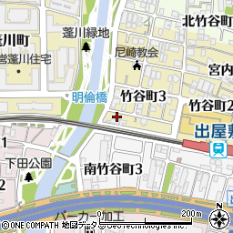 兵庫県尼崎市竹谷町3丁目138周辺の地図