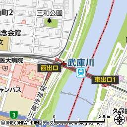 兵庫県西宮市小松南町1丁目17周辺の地図