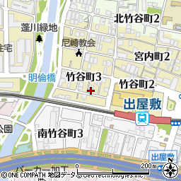 兵庫県尼崎市竹谷町3丁目125周辺の地図