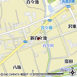 愛知県豊橋市浜道町新百々池周辺の地図