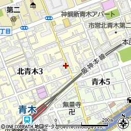 神戸焼肉　青山周辺の地図
