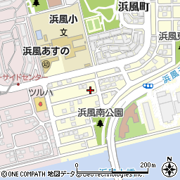 兵庫県芦屋市浜風町10-13周辺の地図