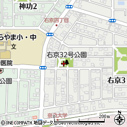 右京三丁目2号街区公園周辺の地図