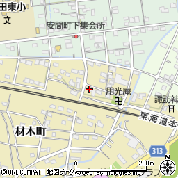 静岡県浜松市中央区材木町43周辺の地図