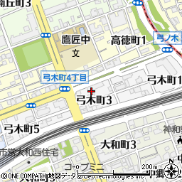 兵庫県神戸市灘区弓木町3丁目3周辺の地図