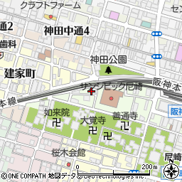 兵庫県尼崎市西御園町136周辺の地図