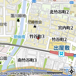 兵庫県尼崎市竹谷町3丁目111周辺の地図