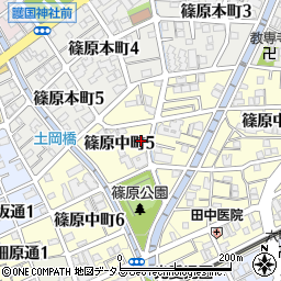 兵庫県神戸市灘区篠原中町5丁目周辺の地図