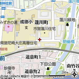 兵庫県尼崎市蓬川町周辺の地図