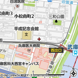 兵庫県西宮市小松南町1丁目16周辺の地図