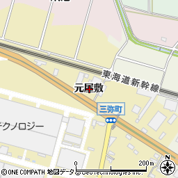 愛知県豊橋市三弥町元屋敷周辺の地図