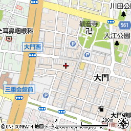三重県津市大門19周辺の地図