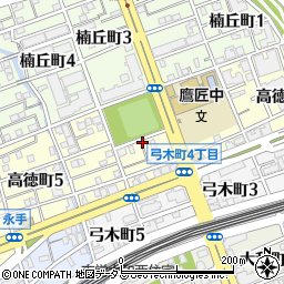 兵庫県神戸市灘区高徳町周辺の地図
