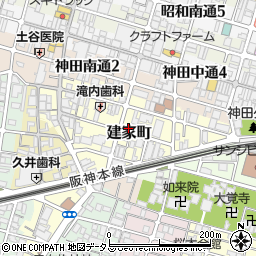 兵庫県尼崎市建家町周辺の地図
