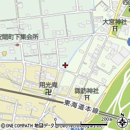 静岡県浜松市中央区安間町593周辺の地図
