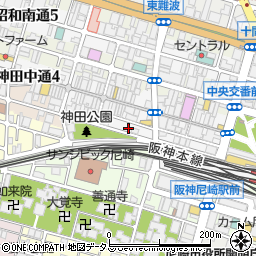 タイムズ阪神尼崎駅前第４駐車場周辺の地図