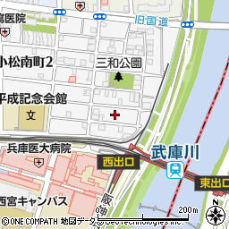 兵庫県西宮市小松南町1丁目14周辺の地図