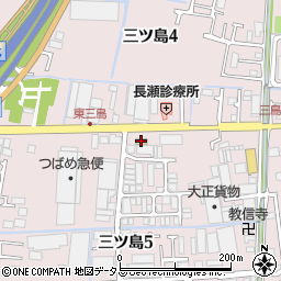 ファミリーマート門真三ツ島店周辺の地図