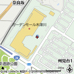 ガーデンモール木津川１階駐車場周辺の地図