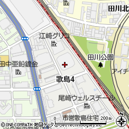 大阪府大阪市西淀川区歌島4丁目周辺の地図