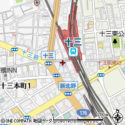 大黒屋質十三駅前店周辺の地図