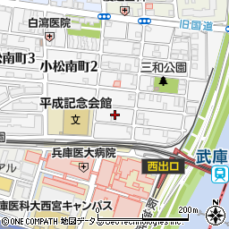 兵庫県西宮市小松南町1丁目15周辺の地図