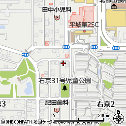 高の原中央病院寮周辺の地図