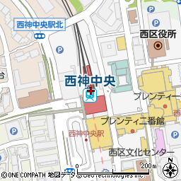 ファミリーマートＵライン西神中央駅売店周辺の地図