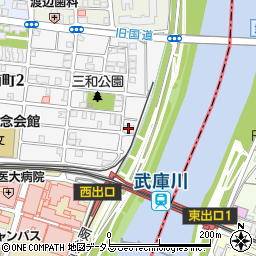 クルーレ武庫川周辺の地図