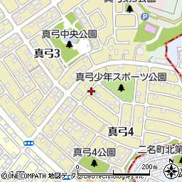 奈良県生駒市真弓周辺の地図