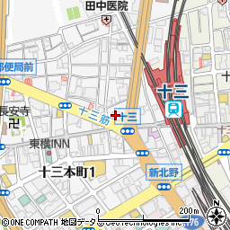関西みらい銀行十三駅前支店周辺の地図