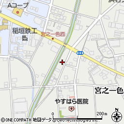 静岡県磐田市宮之一色673周辺の地図