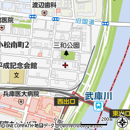 兵庫県西宮市小松南町1丁目12周辺の地図