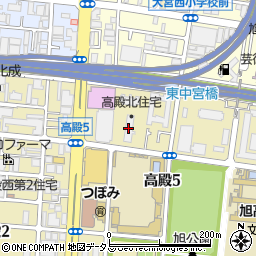 大阪市営高殿北住宅周辺の地図