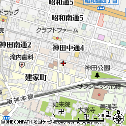 兵庫県尼崎市神田南通1丁目25周辺の地図