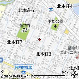 播磨辻ケ内郵便局周辺の地図