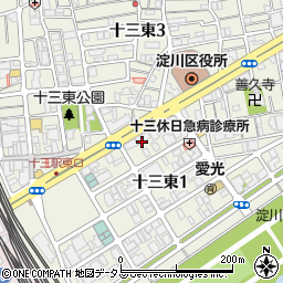 淀川通周辺の地図