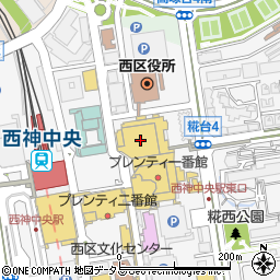 マツヤデンキイオンフードスタイル西神中央店周辺の地図