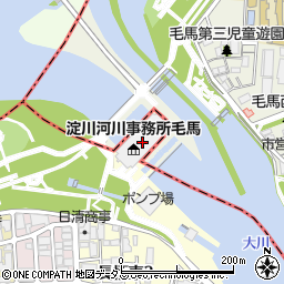 淀川河川事務所毛馬周辺の地図